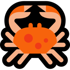 How emoji crab displayed on Microsoft