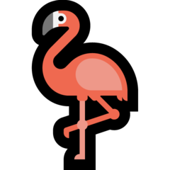 How emoji flamingo displayed on Microsoft