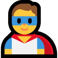 How emoji man superhero displayed on Microsoft