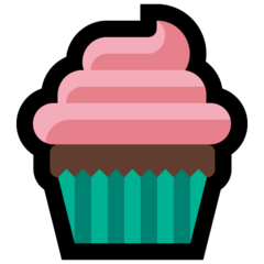 How emoji cupcake displayed on Microsoft