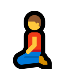 How emoji man kneeling displayed on Microsoft