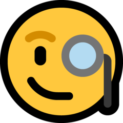 How emoji face with monocle displayed on Microsoft