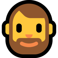 How emoji person: beard displayed on Microsoft