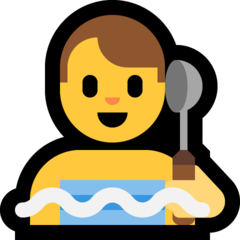 How emoji man in steamy room displayed on Microsoft