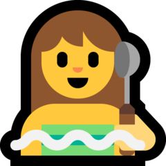 How emoji person in steamy room displayed on Microsoft