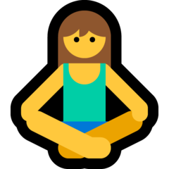 How emoji woman in lotus position displayed on Microsoft