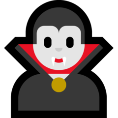 How emoji man vampire displayed on Microsoft