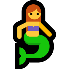 How emoji mermaid displayed on Microsoft