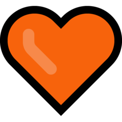 How emoji orange heart displayed on Microsoft