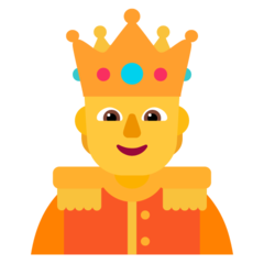 How emoji person with crown displayed on Microsoft