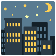 How emoji night with stars displayed on Mozilla