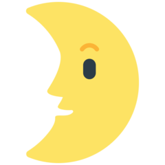 How emoji first quarter moon face displayed on Mozilla