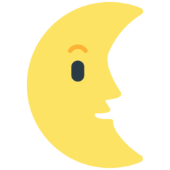 How emoji last quarter moon face displayed on Mozilla