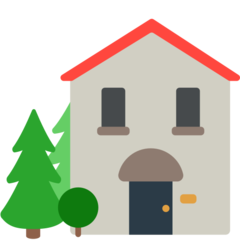 How emoji house with garden displayed on Mozilla