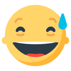 How emoji grinning face with sweat displayed on Mozilla