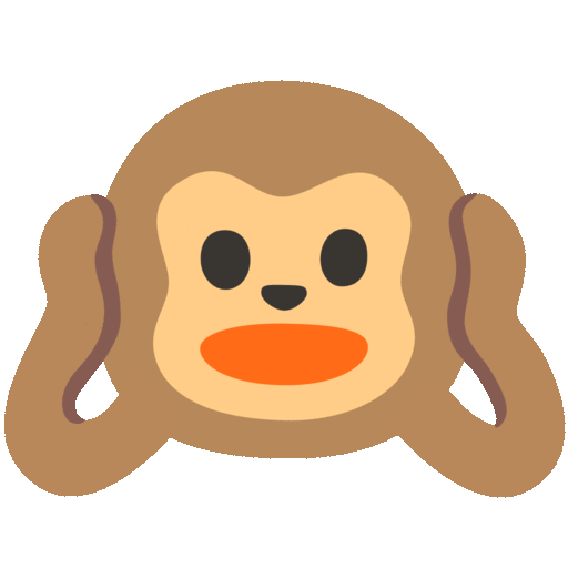 How emoji hear-no-evil monkey displayed on Noto animated