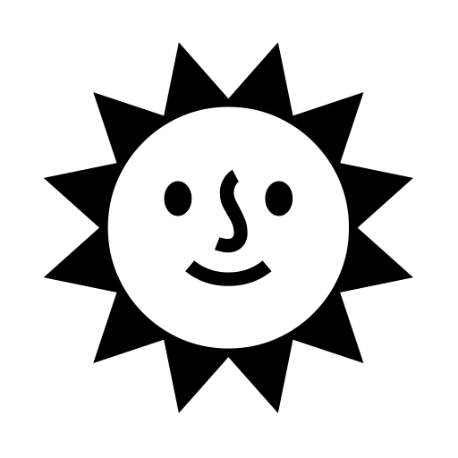 How emoji sun with face displayed on Noto