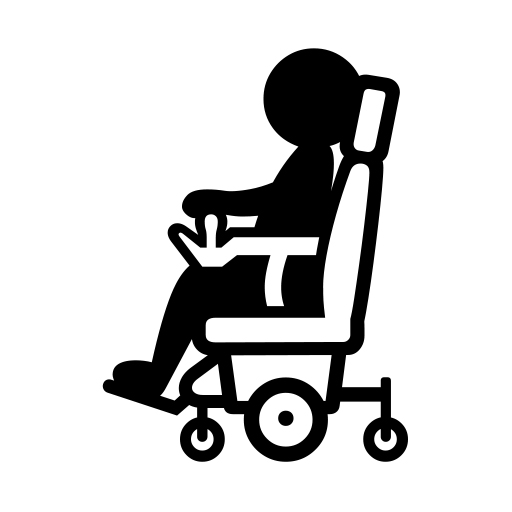 How emoji woman in motorized wheelchair displayed on Noto