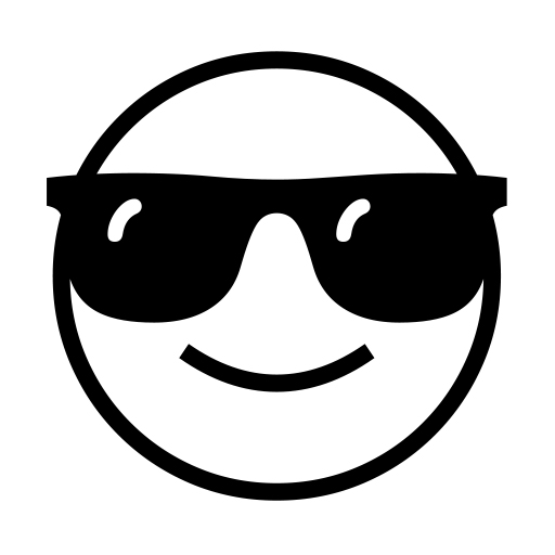 How emoji smiling face with sunglasses displayed on Noto