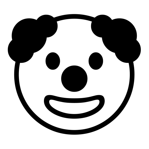 How emoji clown face displayed on Noto