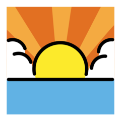 How emoji sunrise displayed on Openmoji