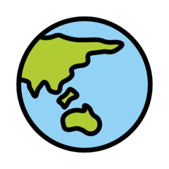 How emoji globe showing Asia-Australia displayed on Openmoji