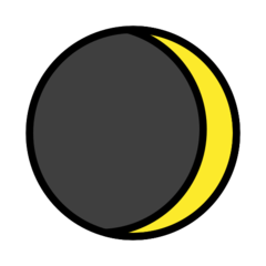 How emoji waxing crescent moon displayed on Openmoji