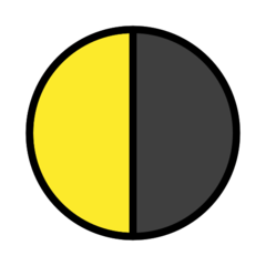 How emoji last quarter moon displayed on Openmoji