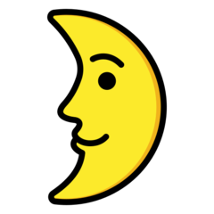 How emoji first quarter moon face displayed on Openmoji