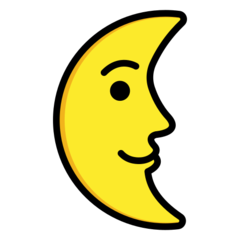 How emoji last quarter moon face displayed on Openmoji