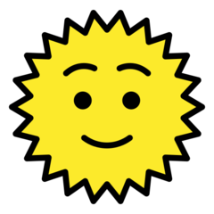 How emoji sun with face displayed on Openmoji