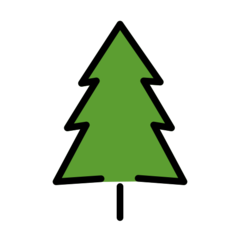 How emoji evergreen tree displayed on Openmoji