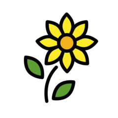 How emoji sunflower displayed on Openmoji