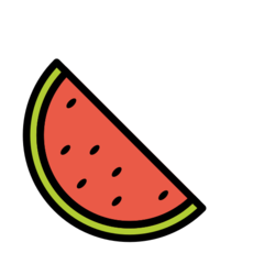 How emoji watermelon displayed on Openmoji