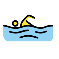 How emoji man swimming displayed on Openmoji