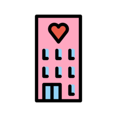 How emoji love hotel displayed on Openmoji