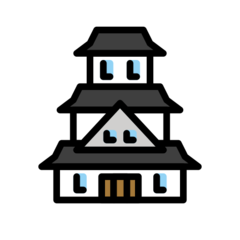 How emoji Japanese castle displayed on Openmoji