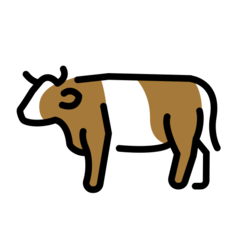 How emoji cow displayed on Openmoji