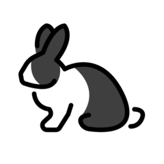 How emoji rabbit displayed on Openmoji