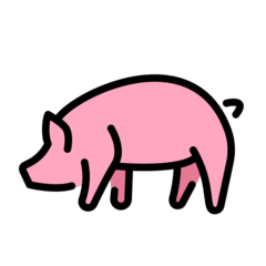 How emoji pig displayed on Openmoji