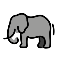 How emoji elephant displayed on Openmoji