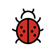 How emoji lady beetle displayed on Openmoji