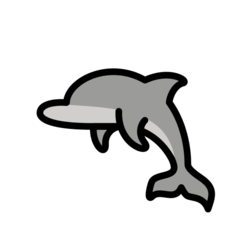 How emoji dolphin displayed on Openmoji