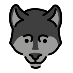 How emoji wolf displayed on Openmoji