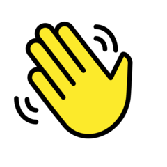 How emoji waving hand displayed on Openmoji