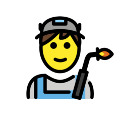 How emoji man factory worker displayed on Openmoji