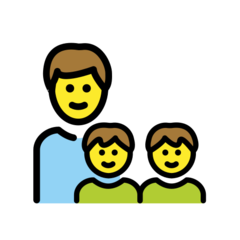 How emoji family: man, boy, boy displayed on Openmoji