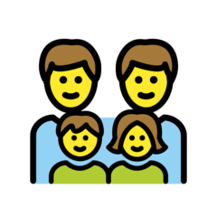 How emoji family: man, man, girl, boy displayed on Openmoji