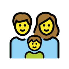 How emoji family: man, woman, boy displayed on Openmoji