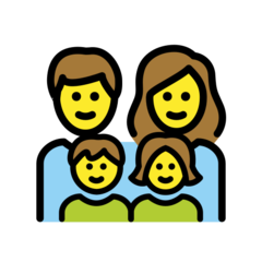 How emoji family: man, woman, girl, boy displayed on Openmoji